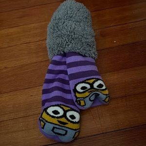 Minion fuzzy socks